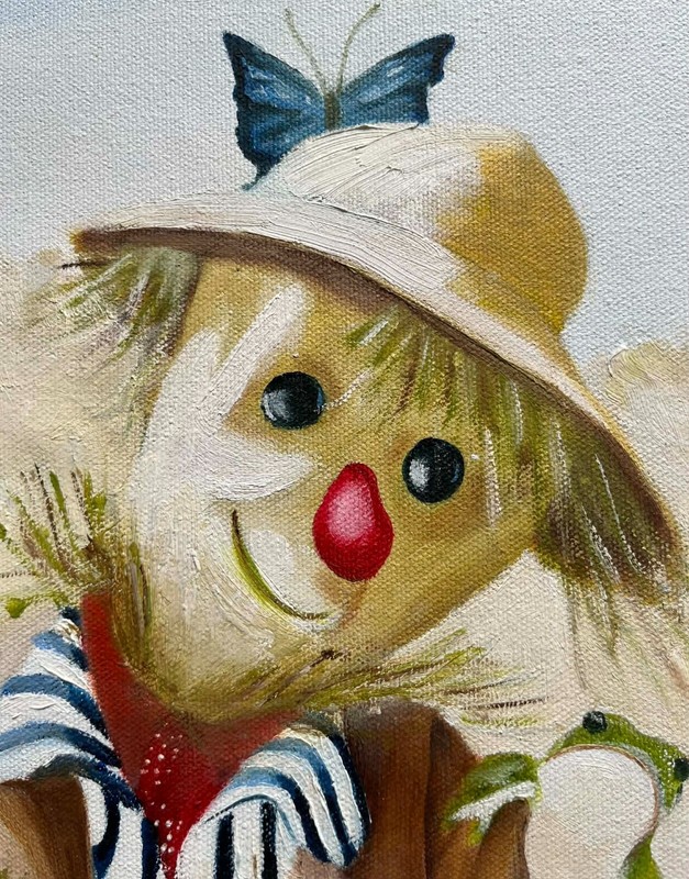FAYE NAGLE AUSTRALIAN OIL "SCARECROW AND MOUSE" C 2000 gallery