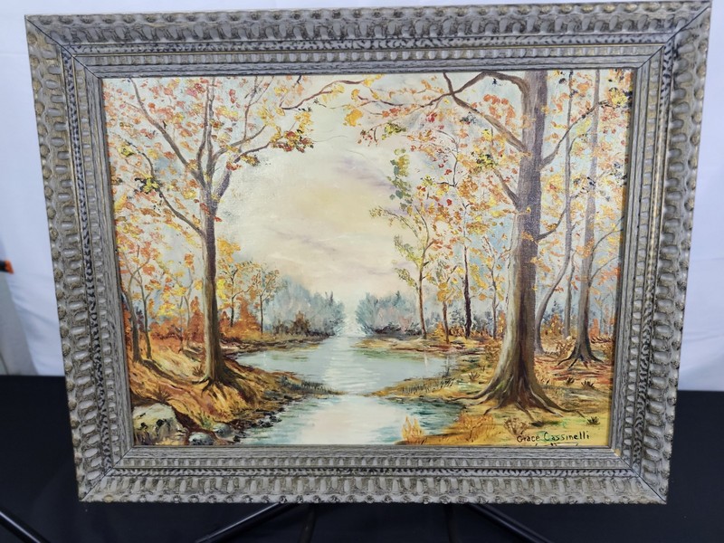 Two Grace Cassinelli Framed Original Signed Oil Paintings 1964