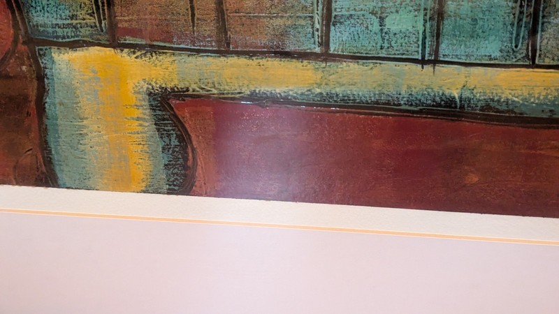 Signed Framed Matted Large Abstract Glazed Modern Still Life. 34"x34" gallery