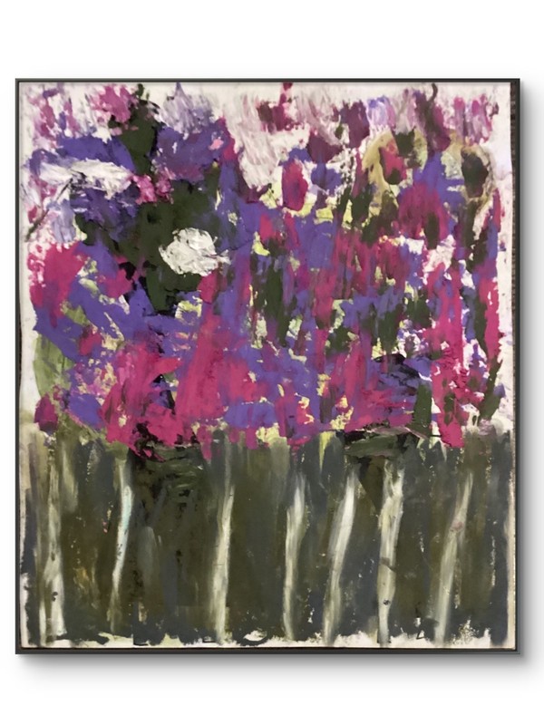 Bright Flower Botanical Painting Original 8×10 Neo Expressionist Urban Modern