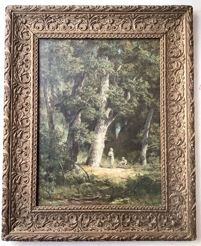 19th Century Signed Van Borselen Hague School Dutch Oil on Canvas Landscape