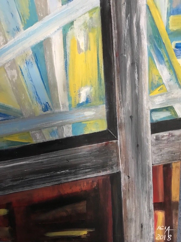 Original acrylic painting- Cross canvas 16 x 20 x0,5 religious