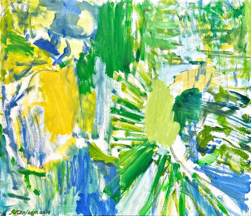 Sigrid Kopfermann, oil on canvas 1998, signed, Düsseldorf, Berlin Informel