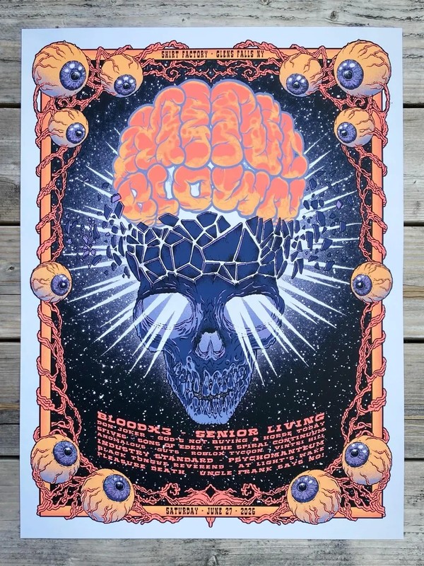 Psychedelic Skull Brain Explosion Horror Art Print Wall Decor Poster