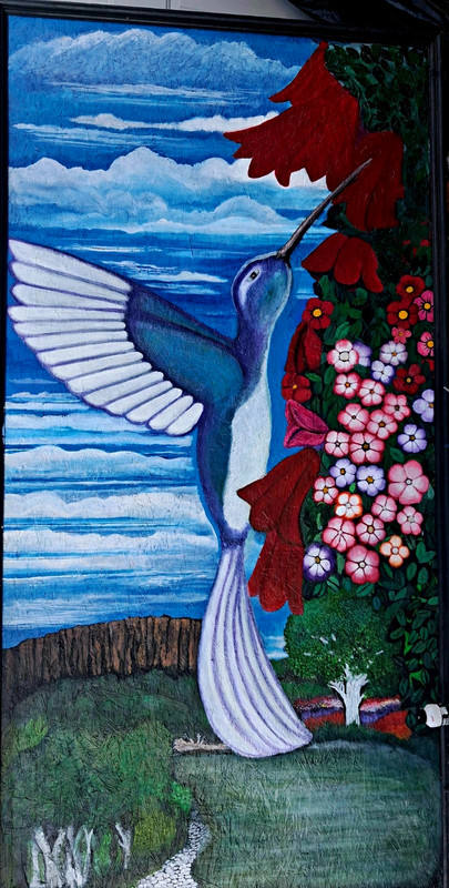 8 Ft Tall 4ft Wide Hummingbird With Rogue River And Table Rock In The Background