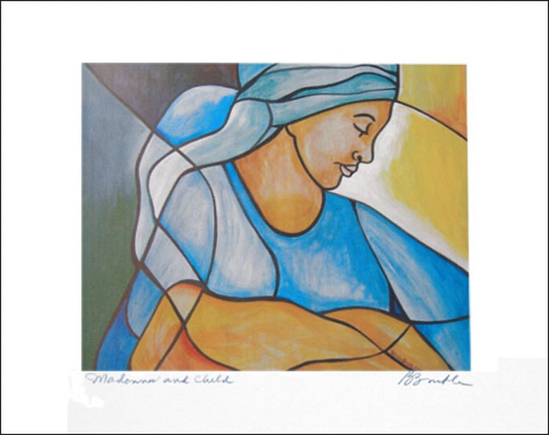 Haitian Art – Madonna and Child by Patricia Brintle 8×10 in. giclee on canvas