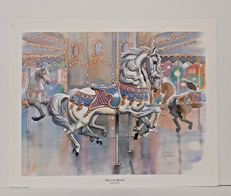 Judy Gibson «MERRY-GO-ROUND» 1991 Signed only 15.5″x 12″