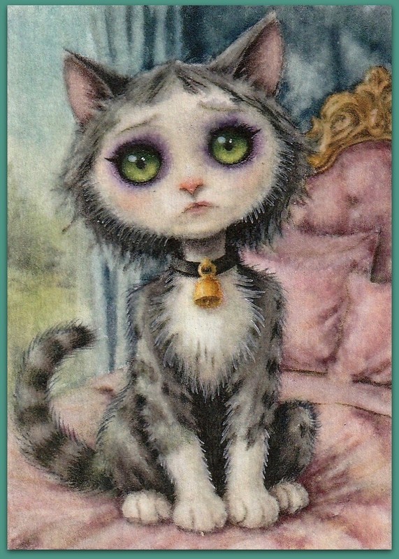 ACEO 2.5x3.5 watercolor painting - lot 26 - fox kitty beauty cute cozy tale gallery