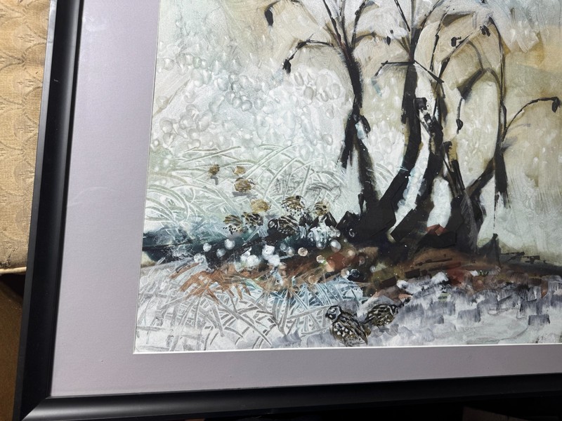 Shirley Clement (1922 - 2002) "Surreal Landscape" Watercolor/Gouache Painting gallery