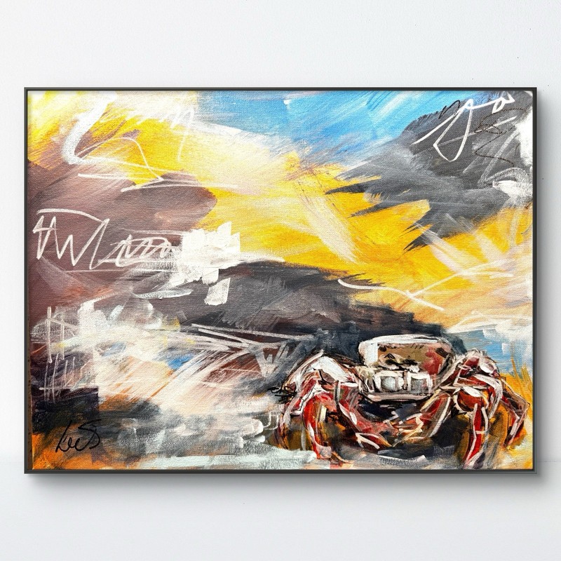 SAMATOWIC Crab 12×16 Abstract Expressionism Signed Original Fine Wall Art 613