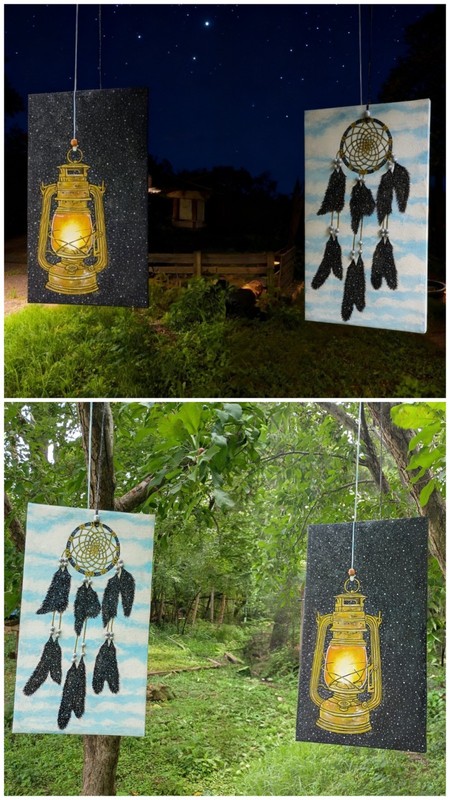 "Dreamcatching Lights" Original Artwork... 2 Canvas Double Sided Paintings gallery
