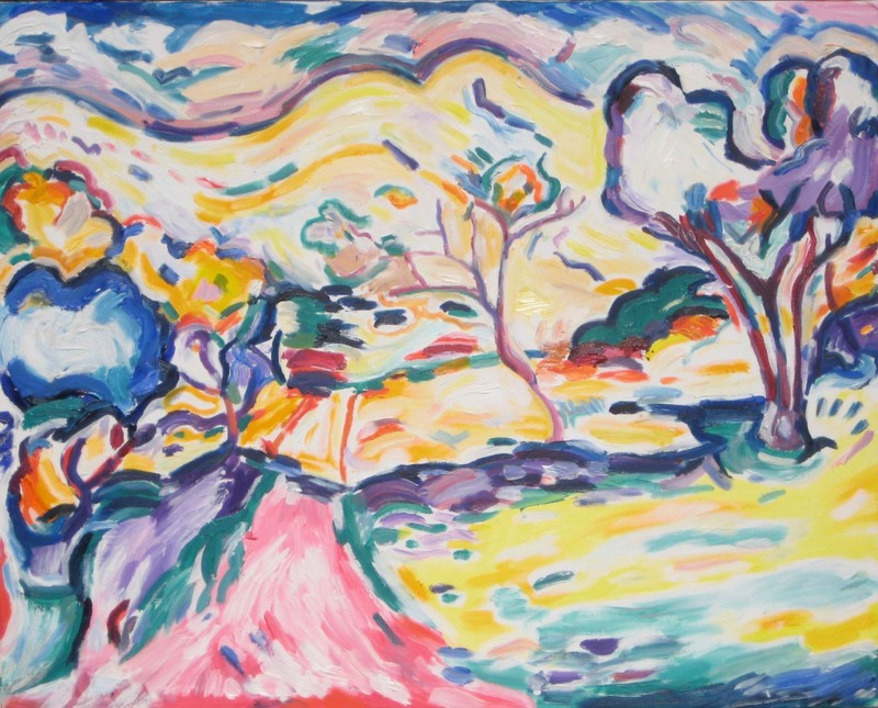 After Braque’s Landscape at Collioure Hand-Painted Copy Oil Painting Fauvism Art