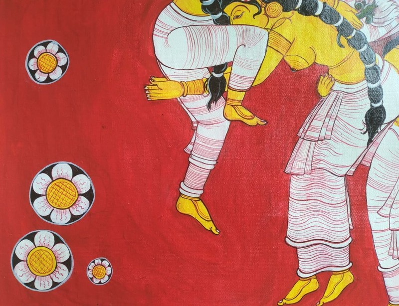 Handmade Nava Nari Kunjar Art 9 Women Forming Mythical Elephant Sri Lankan gallery