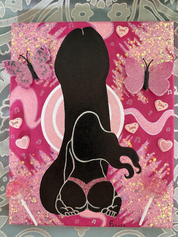 Erotic Glitter Pop Love Art on Canvas from artist Chéri Darling
