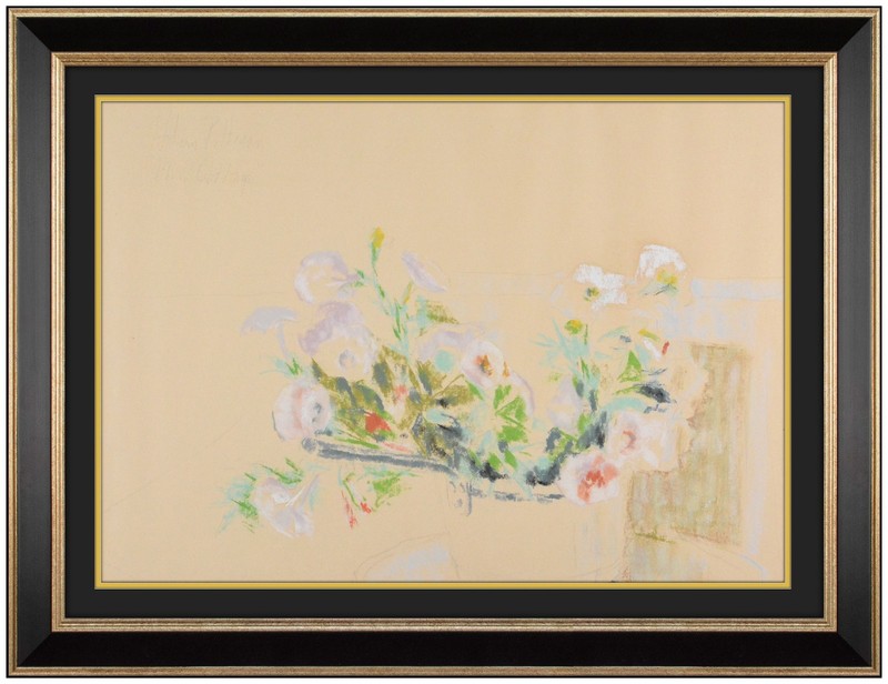 Hobson Pittman Original Pastel Painting Painting Flowers Signed Framed Artwork