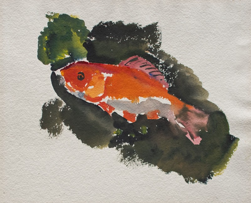 Gerhard Schulte-Dahling Watercolour Fish 1950s Monogrammed gallery