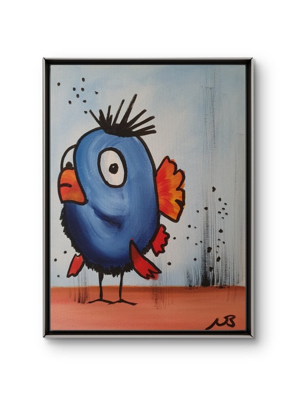 ABSTRACT FISH 12×16 COLOURFUL MODERN ART ACRYLIC PAINTING ON CANVAS ORIGINAL