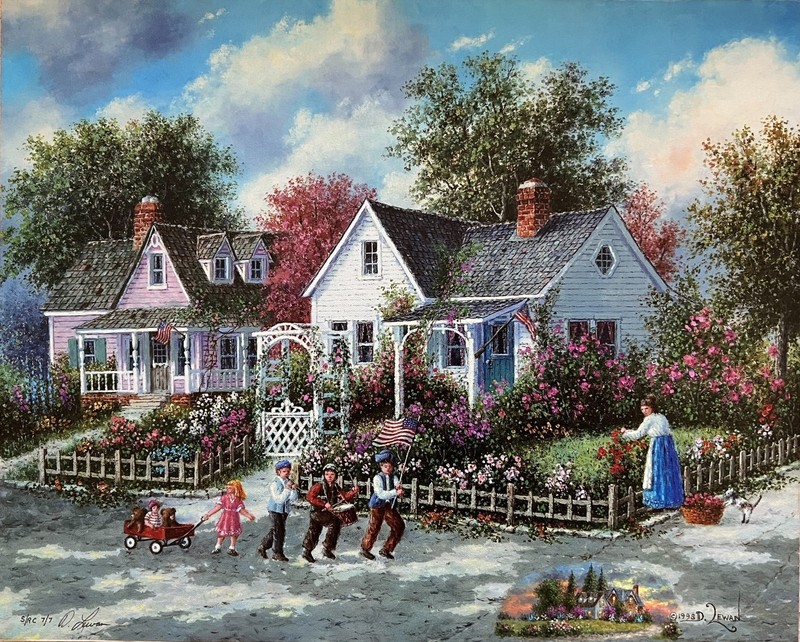 DENNIS P. LEWAN – CELEBRATION 16″ X 20″ HE GICLEE CANVAS w/COA
