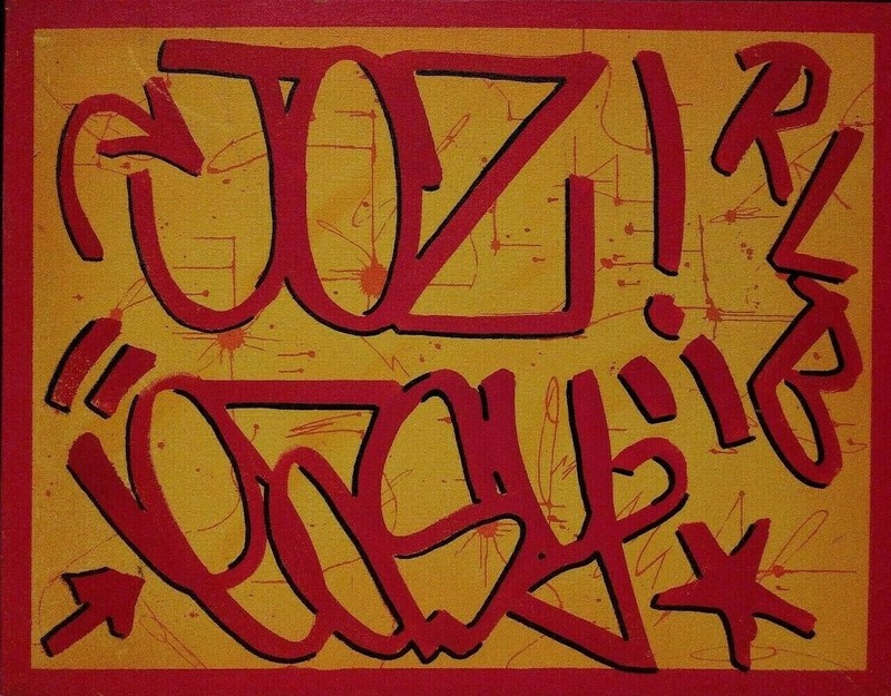 JOZ and EASY GRAFFITI LEGENDS URBAN STREET ART ORIG MIXED MEDIA on CANVAS BOARD