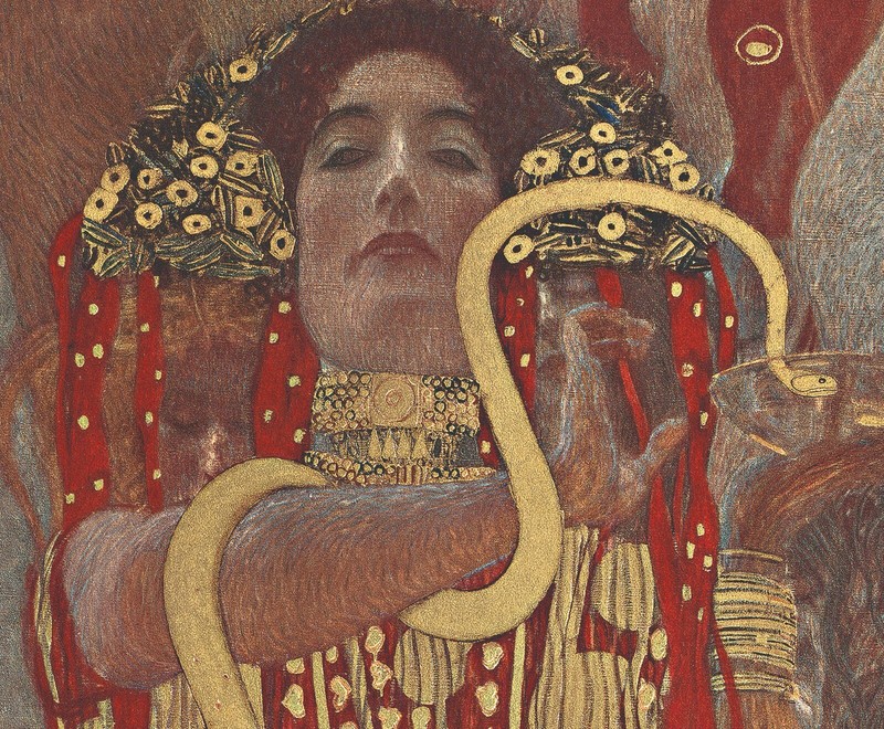 Gustav Klimt medicine woman, vintage poster print, painting art 36″