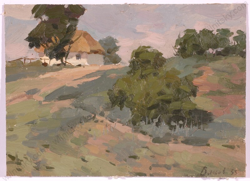 Vasili Vlasov (1923-2003) "Ukrainian Landscape", Oil Painting, 1955 (1) gallery
