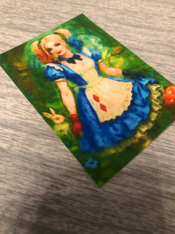 ACEO Liquitex Sketch - Harley in Wonderland - 1/1 - Auto - FREE SHIPPING gallery