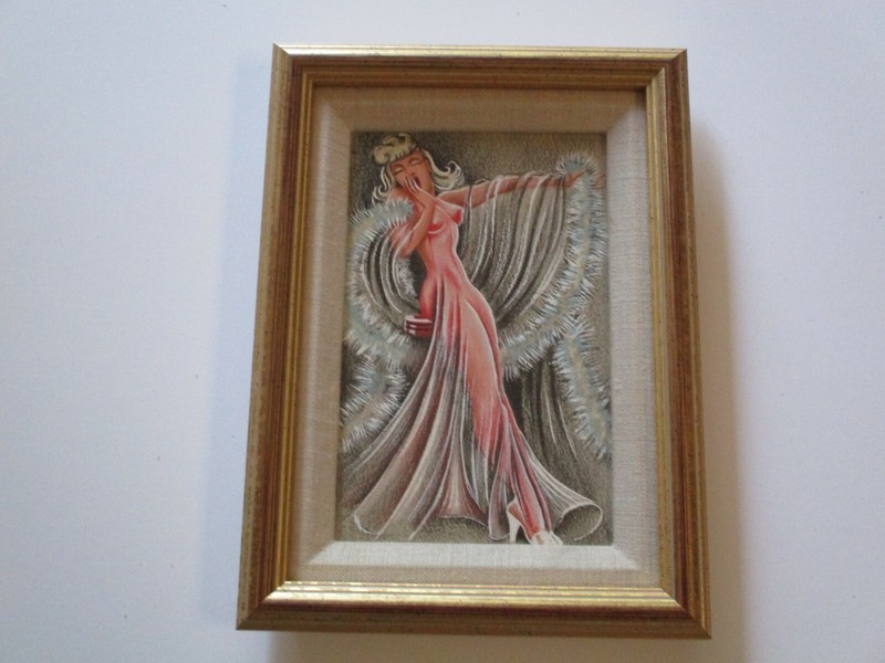 RUTH BELLITTO PAINTING AMERICAN MID CENTURY PINUP GIRL PRETTY WOMAN MODEL 1950