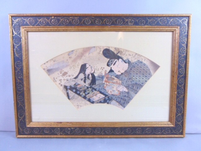 VINTAGE CHINESE JAPANESE WOODBLOCK PRINT SCENE PAINTING