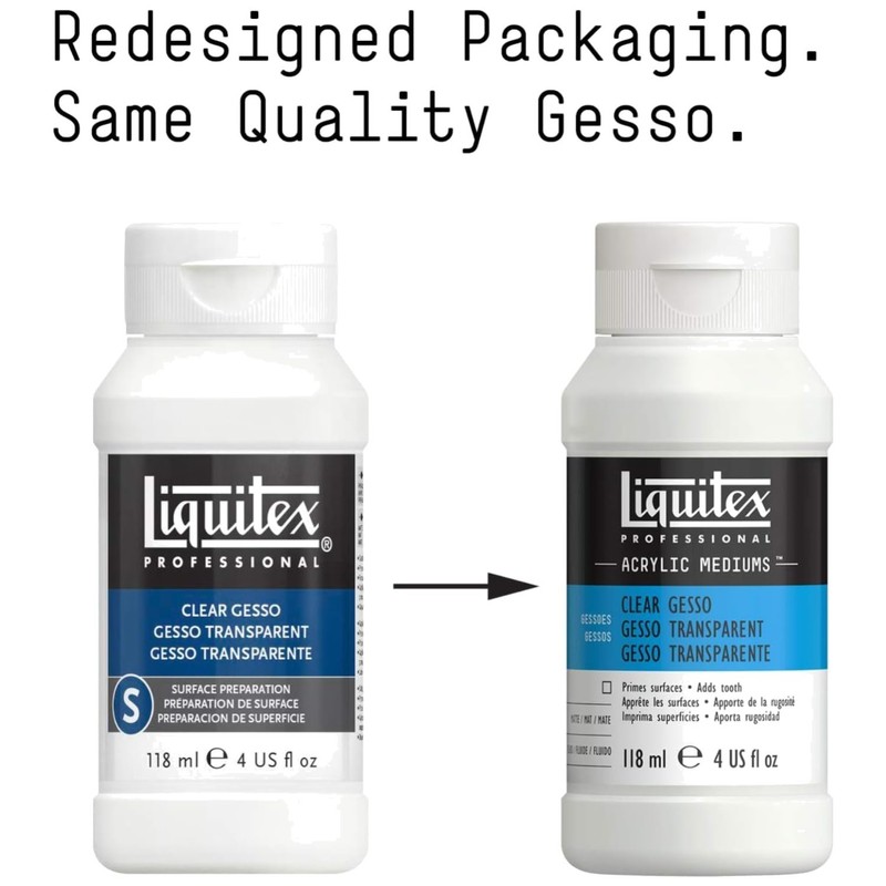 Professional Clear Gesso Surface Prep Medium, 4oz