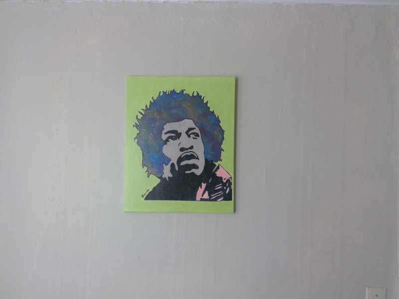 Jimi Hendrix Portrait Style Realism Abstract Pop Art Hand Painted 16x20 Canvas gallery