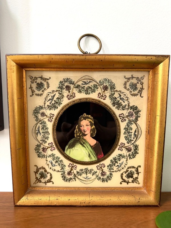 Vintage Verre Églomisé Reverse Painted Portraits Sungott Art Studios New York gallery