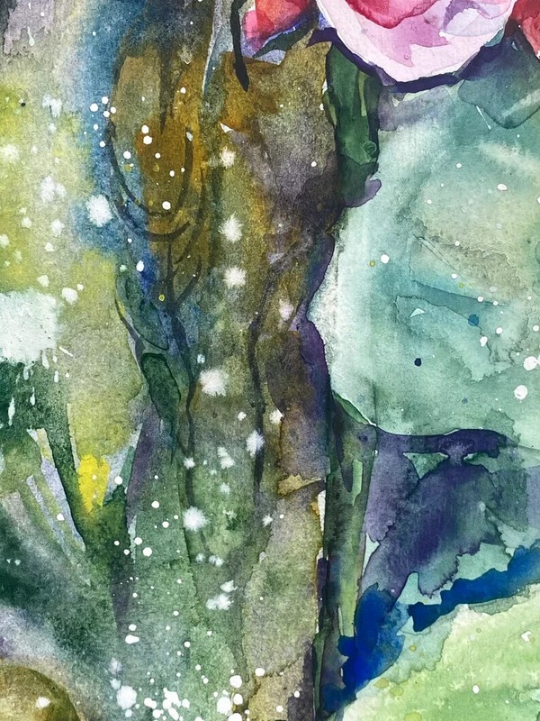 ORIGINAL Watercolor Painting Lotus Painting, Watercolor Lotus Flower 18x12 inch gallery