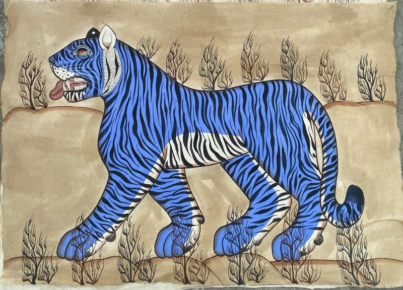 Jaime Parlade Original Blue Tiger Painting 36x48 Inches gallery