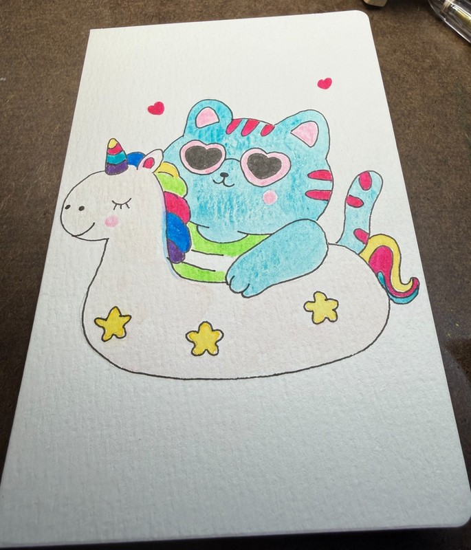 Hand painted OOAK Watercolor Cards & Envelopes 6 piece set Beach Day Chonkies gallery