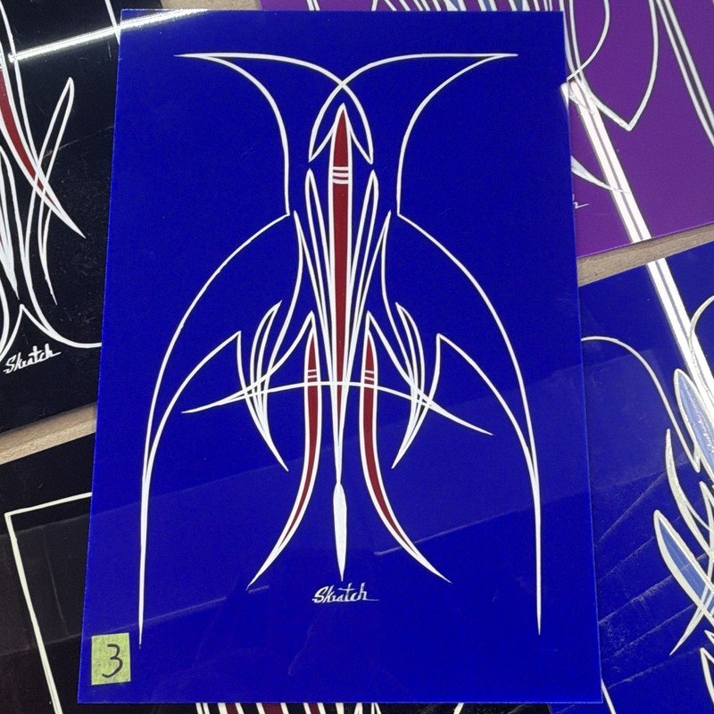 Pinstriped Panel 12×8 Acrylic Painting