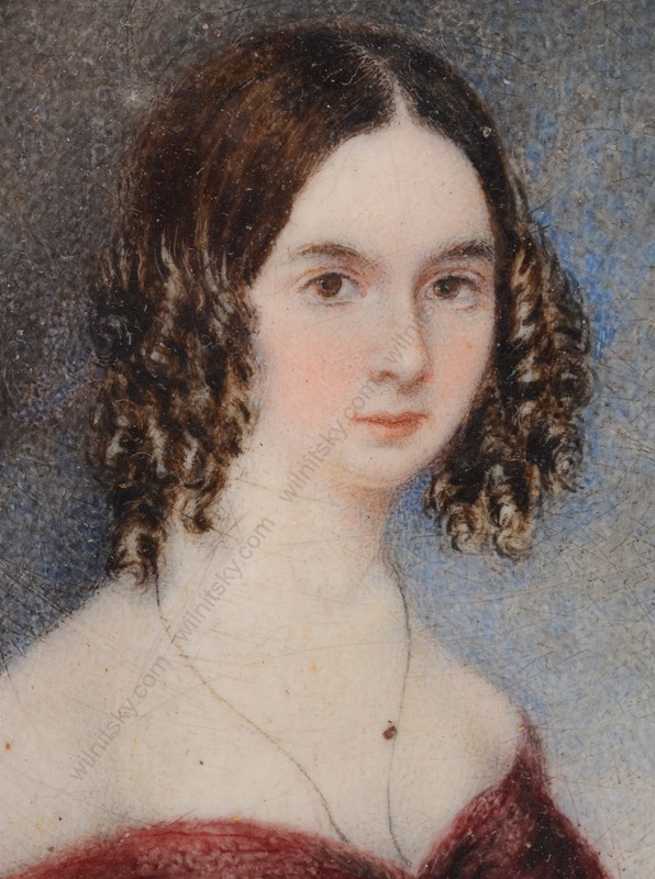"Portrait of a young aristocratic lady", Austrian fine miniature, ca. 1840 gallery