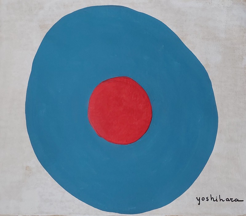 Jiro Yoshihara Signed Abstract Oil Painting on Canvas – Japanese Modern Art