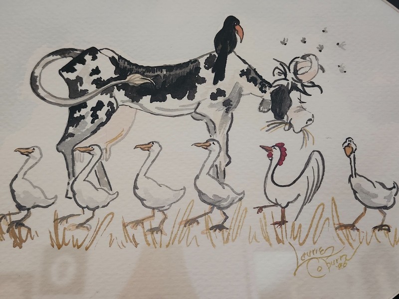 Humorous Original Watercolor Painting «Love» by Laurie Coburn