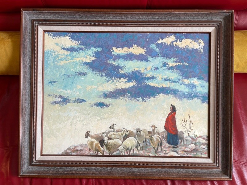 FRANK ADAMS ORIGINAL PAINTING 1960 FRAMED SIZE 24″ X 30″