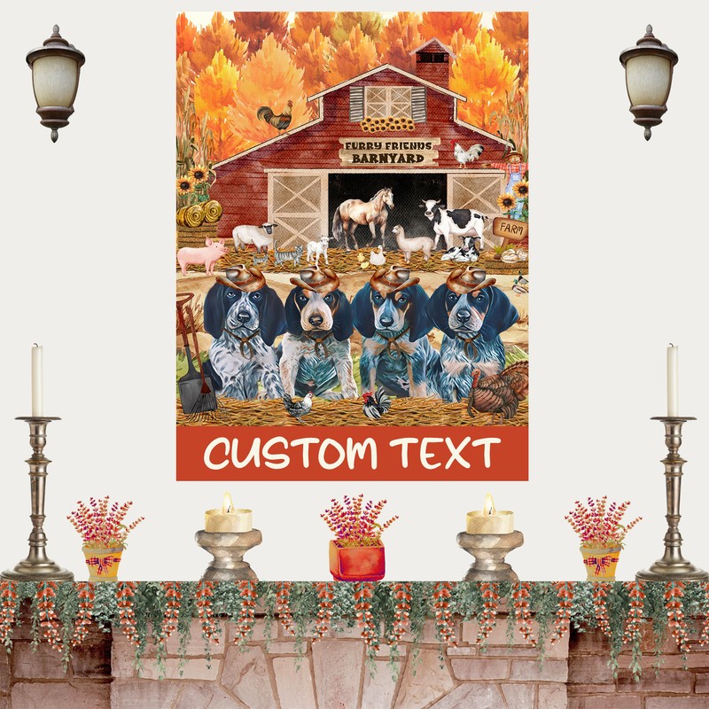 Bluetick Coonhound Dog Canvas .75″ Personalized Digital Painting NWT