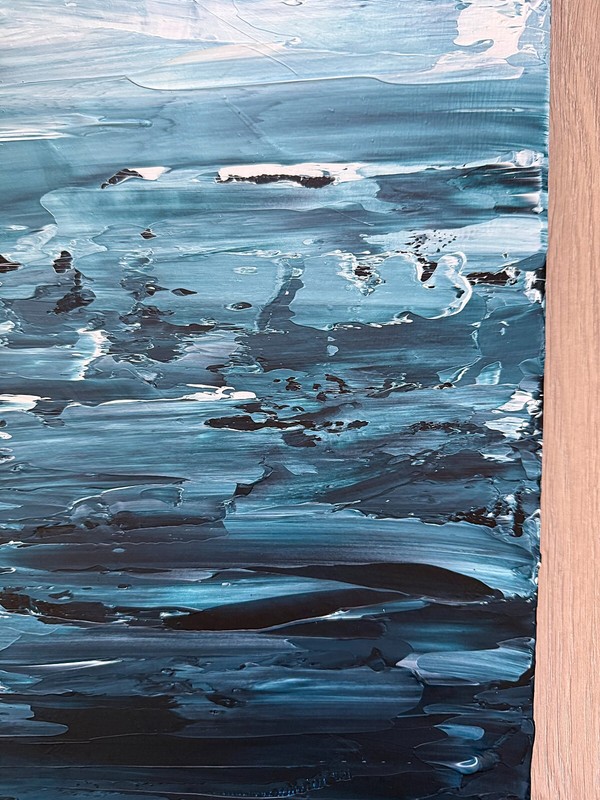 Original paintings Set diptych Abstract Wall Ocean blue indigo seascape gallery
