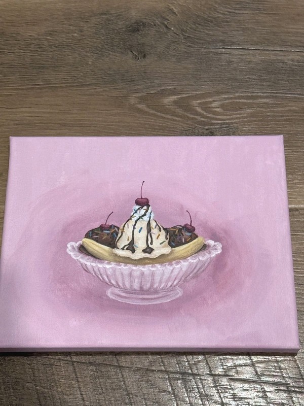 Banana Split Wall Art Retro Ice Cream Kitchen Decor BEACH HOUSE AIR B&B 8×10