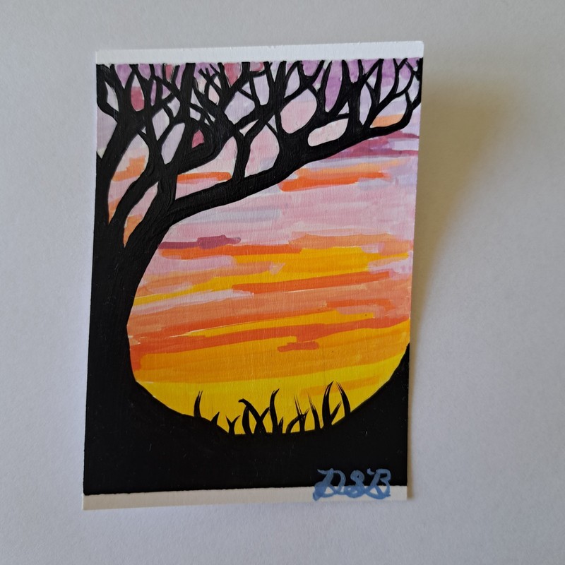 ACEO Original Landscape Silhouette #1 by Deborah Barkley