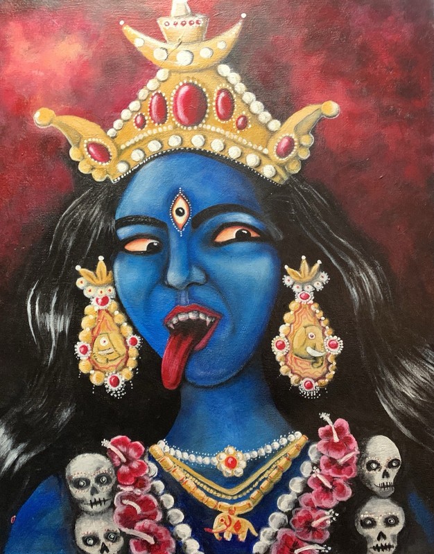 Outsider Art Goddess Kali Original Painting acrylic On canvas
