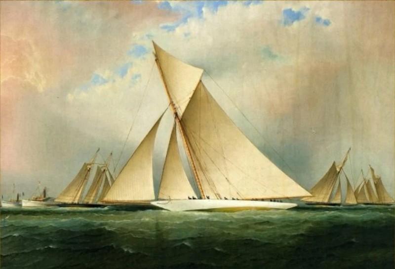 MQ893 Stretched Canvas Frame / Unframed Handmade Sailing Boat Oil Painting Art