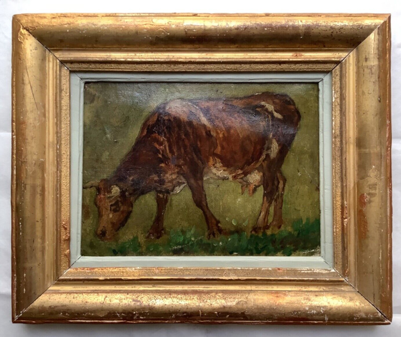 Landscape with Cows French Oil canvas Frederic JACQUE (1859-1931)