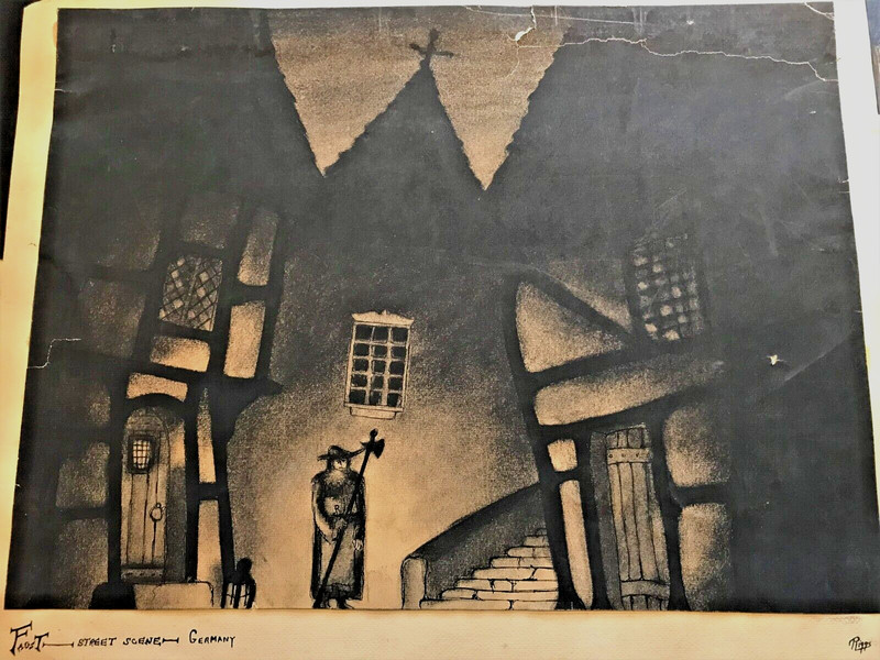 (5) Vintage 1930s Robert Riggs Faust Opera Theater Stage Original Art Paintings gallery