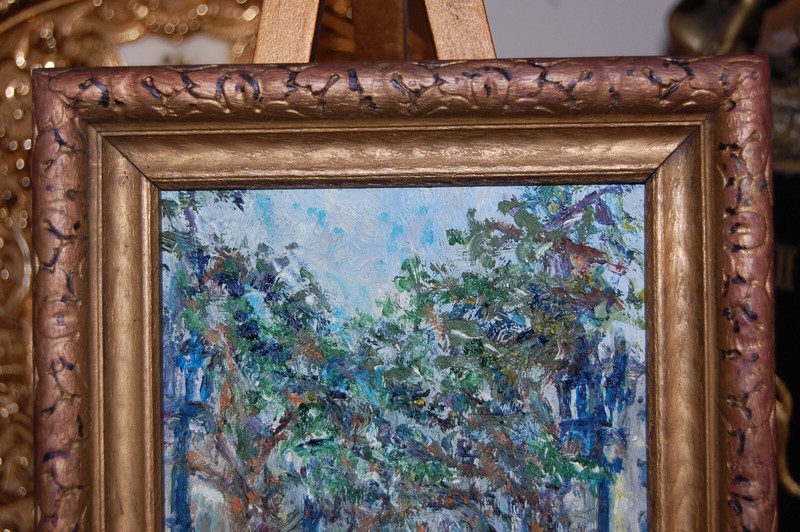 FRAMED ORIGINAL OIL PASEO DEL PRADO (PRADO BLVD) HAVANA, CUBA SIGNED HECTO VIDAL gallery