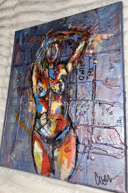 Original Acrylic 8x10 Mixed Media Expressionism Painting Abstract Art gallery