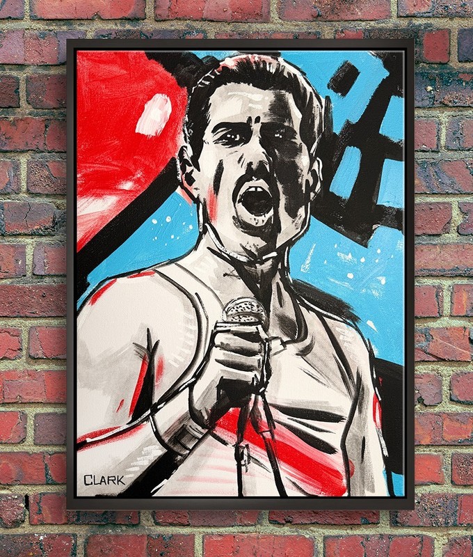 Original Freddie Mercury Pop Art Painting – 16×12″ Acrylics On Stretched Canvas